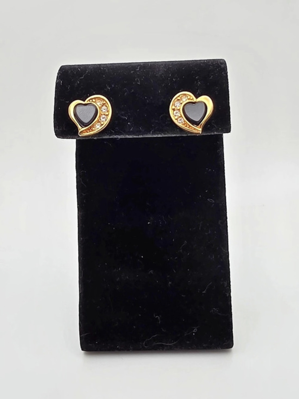 Avon "Onyx Heart" Stud Earrings